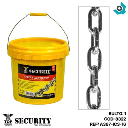 [8322] CADENA 3/16" DE ACERO GALVANIZADO SECURITY