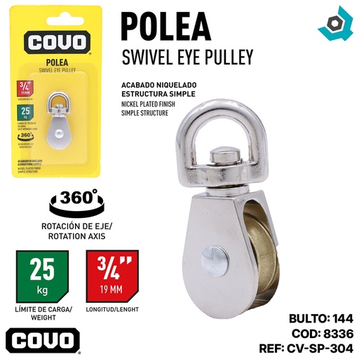 [8336] POLEA 3/4" 50KG COVO