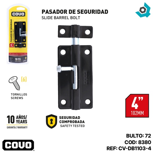 [8380] PASADOR DE SEGURIDAD 4" COVO