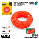 NYLON CUADRADO PARA DESMALEZADORA 15MT X 3MM COVO