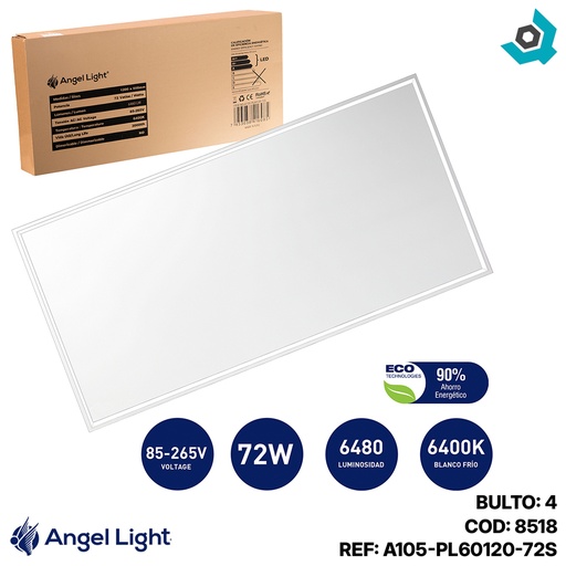 [8518] LAMPARA LED PARA EMPORTAR RECTANGULAR 72W ANGEL LIGHT