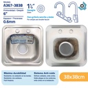 FREGADERO INDIVIDUAL 25 X 30 CM ACERO INOXIDABLE GRIVEN