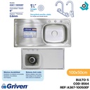 FREGADERO INDIVIDUAL 42 X 35 CM CON ESCURRIDOR GRIVEN