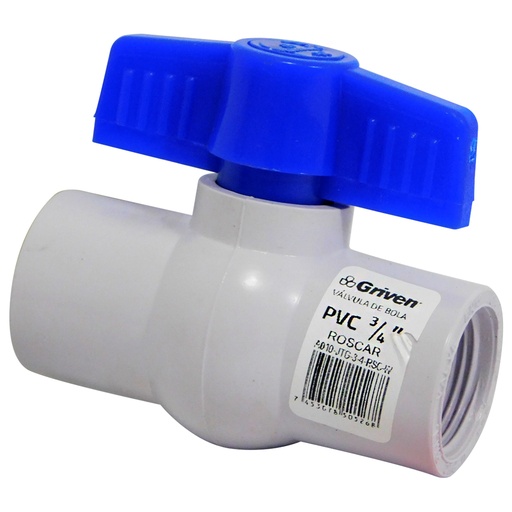 [8569] VALVULA 3/4" DE PVC CON ROSCA GRIVEN