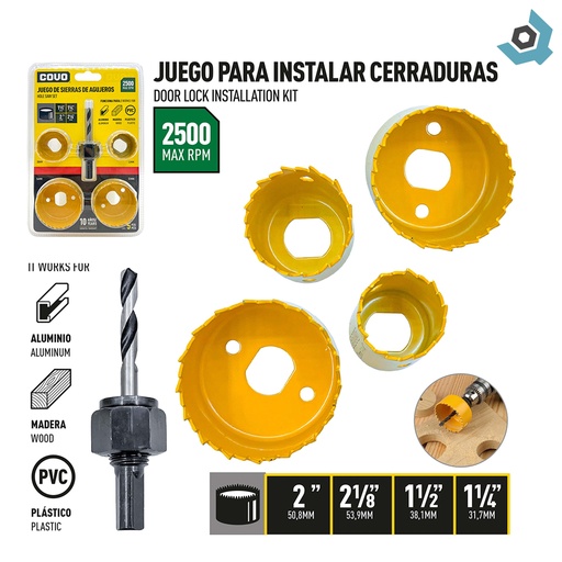 [8582] BROCA PARA CERRADURA 5 PIEZAS COVO