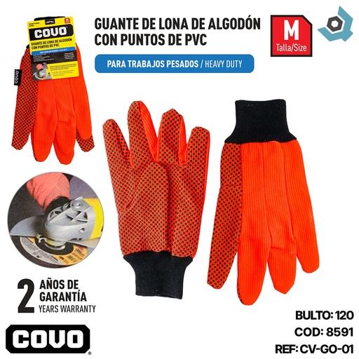 [8591] GUANTES DE SEGURIDAD DE LONA COVO