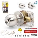 CERRADURA DE POMO TUBULAR PARA DORMITORIO CROMADO COVO