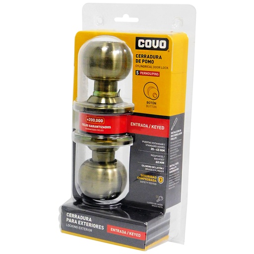 [8613] CERRADURA DE POMO PARA DORMITORIO SATINADO COVO