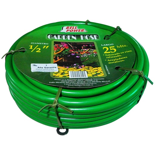 [8626] MANGUERA 1/2" X 25MTS REFORZADO BELL POWER.