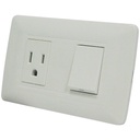 APAGADOR CON TOMA SENCILLO BLANCO TROEN