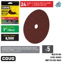 DISCO DE LIJA 7" X 7/8" GRANO 24 COVO