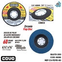 DISCO ABRASIVO 4 1/2" GRANO 60 PARA PULIR COVO