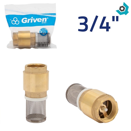 [8725] CHEQUE 3/4" DE BRONCE CON CANAL GRIVEN