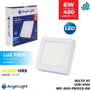LAMPARA LED SUPERFICIAL CUADRADA 6W 4.3" LUZ BLANCA ANGEL LIGHT