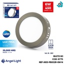 LAMPARA LED SUPERFICIAL REDONDA 6W NIQUELADA LUZ BLANCA ANGEL LIGHT