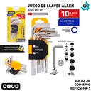 JUEGO DE LLAVES ALLEN 10 PIEZAS COVO