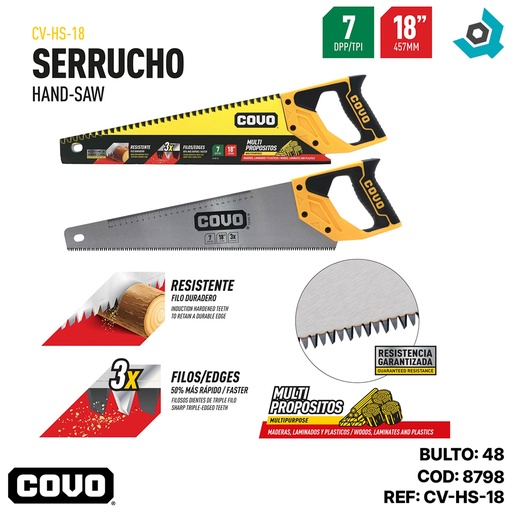 [8798] SERRUCHO 18" MANGO DE PVC COVO