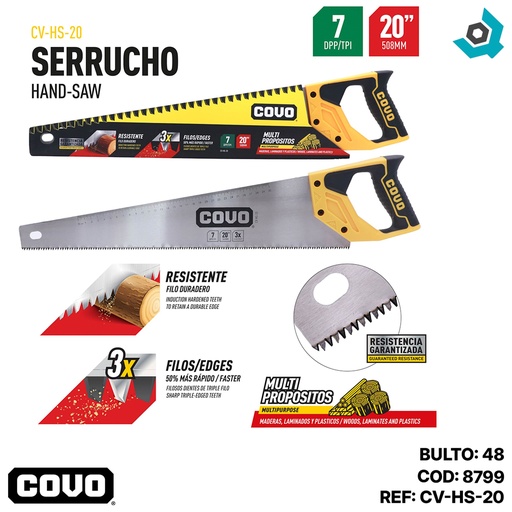 [8799] SERRUCHO 20" MANGO DE PVC COVO