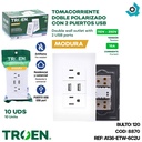 TOMACORRIENTE DOBLE BLANCO CON USB TROEN