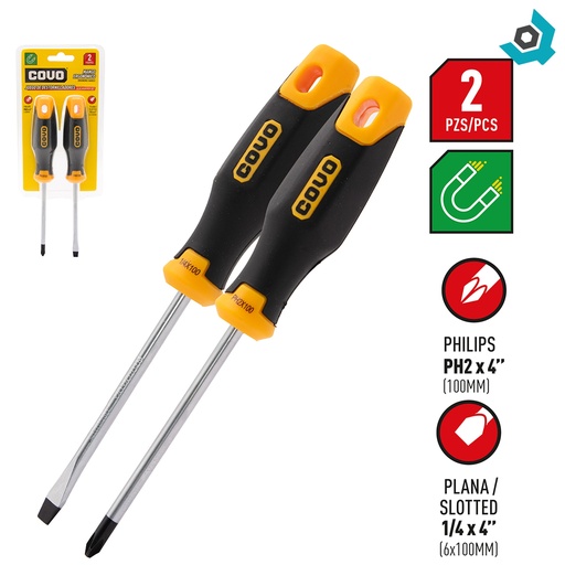 [9050] SET DE DESTORNILLADORES 2 PIEZAS COVO