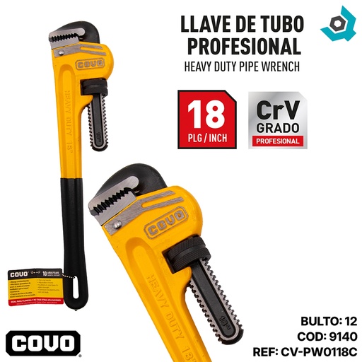 [9140] LLAVE DE TUBO 18" INDUSTRIAL COVO