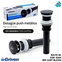 DESAGUE PARA LAVAMANOS 1 1/4" X 19CM PUSH NEGRO GRIVEN BLACK