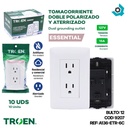 TOMACORRIENTE DOBLE CON TIERRA BLANCO TROEN