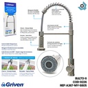 GRIFERIA PARA FREGADERO MONOMANDO SATINADO GRIVEN