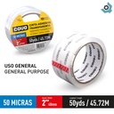 CINTA ADHESIVA TRANSPARENTE 45MT PARA EMBALAR COVO