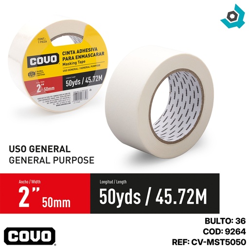 [9264] TIRRO CINTA ADHESIVA PARA ENMASCARAR 2" COVO
