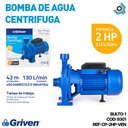 BOMBA DE AGUA 2HP CENTRIFUGA GRIVEN