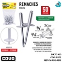 REMACHES 3/16" X 5/8" ALA ANCHA 50 PIEZAS COVO