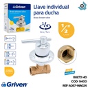 LLAVE PARA DUCHA 1/2" INDIVIDUAL GRIVEN