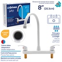 GRIFERIA PARA FREGADERO 8" CUELLO DE CISNE GRIVEN WHITE