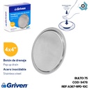 DESAGUE DE PISO 4" X 4" PUSH ACERO INOXIDABLE GRIVEN