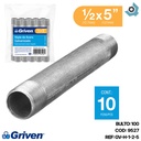 NIPLE 1/2" X 5" DE ACERO GALVANIZADO GRIVEN
