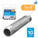 NIPLE 1/2" X 3" DE ACERO GALVANIZADO GRIVEN