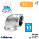 CODO 90GR 1/2" DE ACERO GALVANIZADO HR GRIVEN