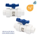 VALVULA 1/2" DE PVC CON ROSCA UNION DOBLE GRIVEN