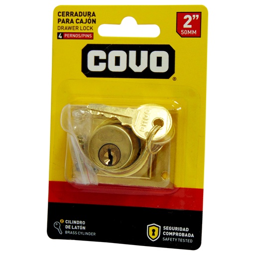 [9561] CERRADURA PARA GAVETA 2" DORADA COVO