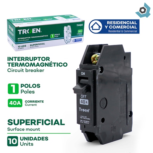 [9655] BREAKER SUPERFICIAL 1P X 40AMP TROEN