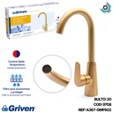 GRIFERIA PARA FREGADERO INDIVIDUAL CUELLO ALTO GRIVEN DORADO