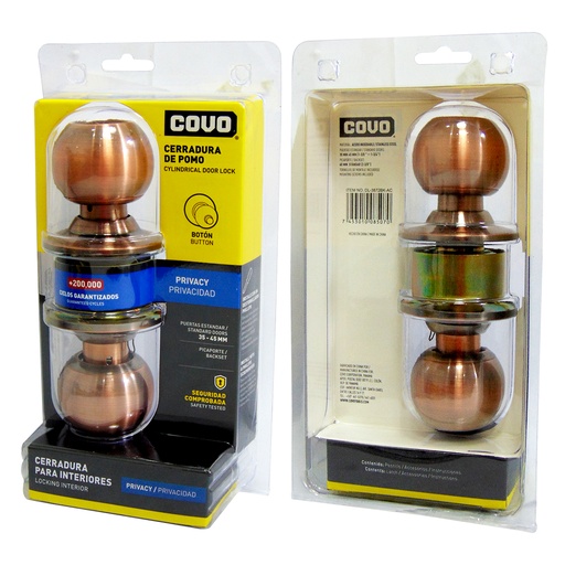 [9763] CERRADURA PARA BANO DE POMO BRONCE COVO