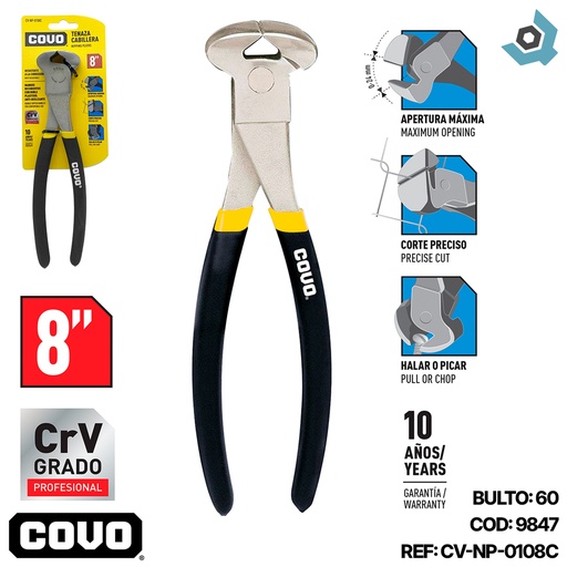 [9847] TENAZA CABILLERA 8" COVO