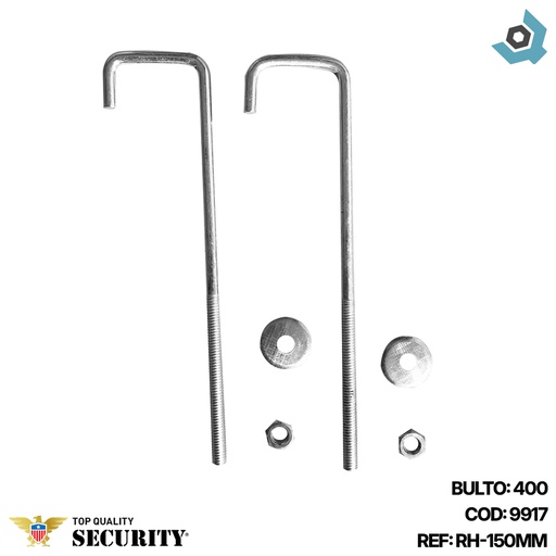 [9917] GANCHO PARA TECHO 4" X 1" SECURITY