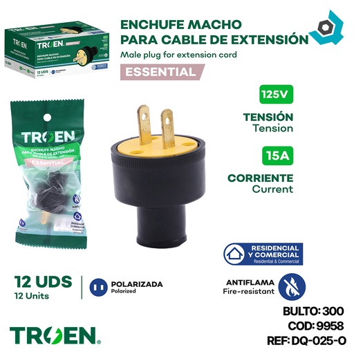 [9958] ENCHUFE ELECTRICO 110V CON TIERRA TROEN
