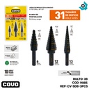 MECHA 1/4" MULTIMATERIAL ESCALONADA 3 PIEZAS COVO