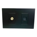 TOMA PARA CABLE COAXIAL Y RED RJ45 DE PARED NEGRO TROEN