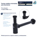 SIFON PARA LAVAMANOS 1 1/4" METALICO NEGRO GRIVEN ELITE
