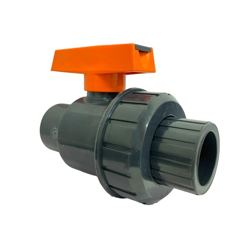 [11210] VALVULA BOLA UNION UNIVERSAL PVC PRES 3/4" C SIN ROSCA TURICA